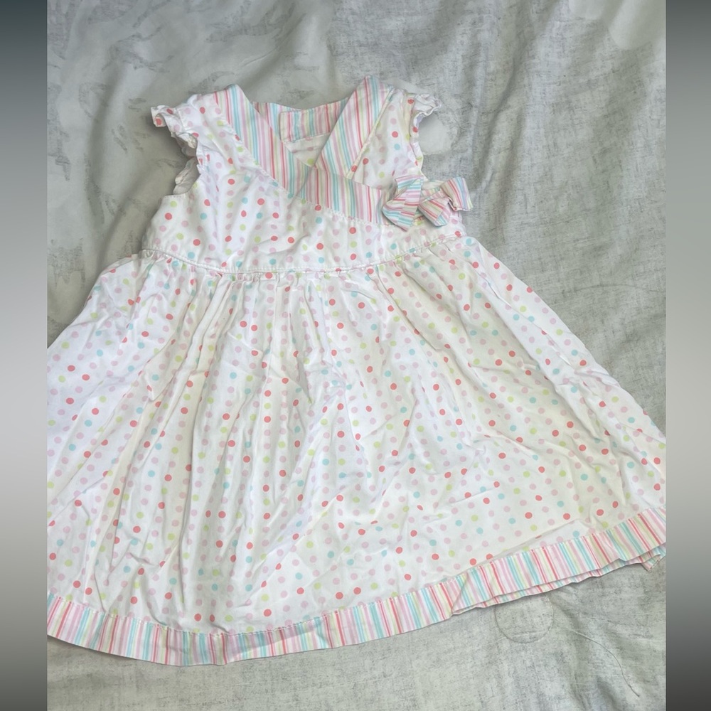 Carter's White Dress with Pink and Blue Dots